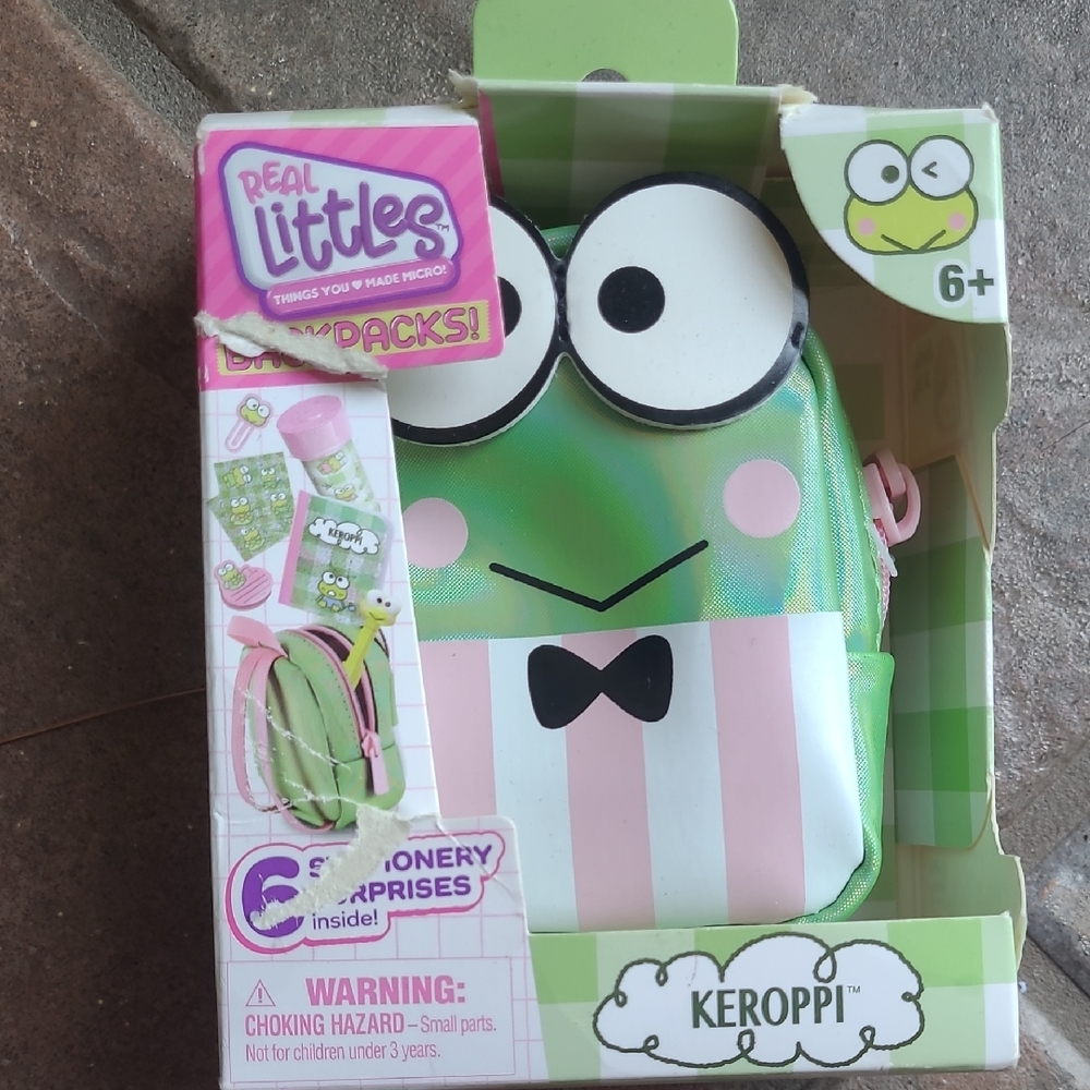 New in box! Hello Kitty Real Littles Keroppi Green & Pink Mini Backpack Surprise